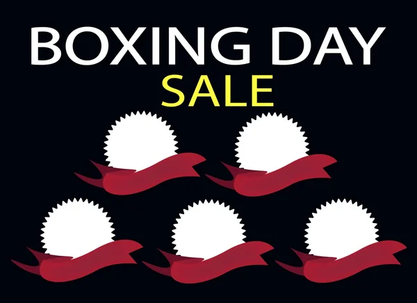 Five Round Banners on Boxing Day Background — Stockvector