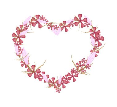 Geranium and Equiphyllum Flowers in Heart Shape clipart