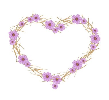 Violet Yarrow Flowers Forming in Heart Shape