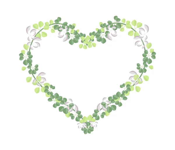 Fresh Vine Leaves in Beautiful Heart Shape — Stockvector