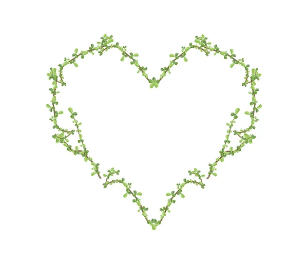 Fresh Bonsai Branches Forming in Heart Shape — Stockvector