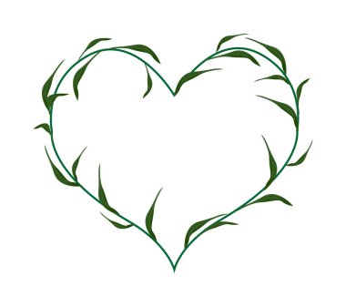 Fresh Green Leaves in A Heart Shape Wreath