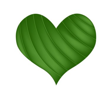 Green Banana Leaf in A Beautiful Heart
