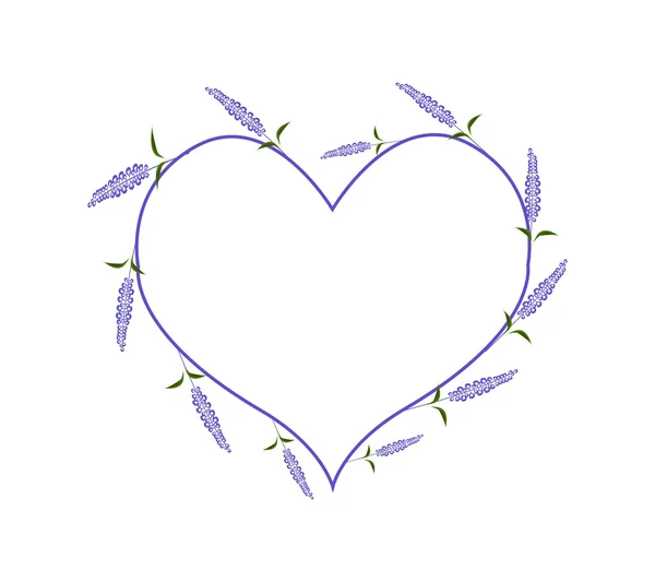 Purple Sage Flowers in A Heart Shape — Wektor stockowy