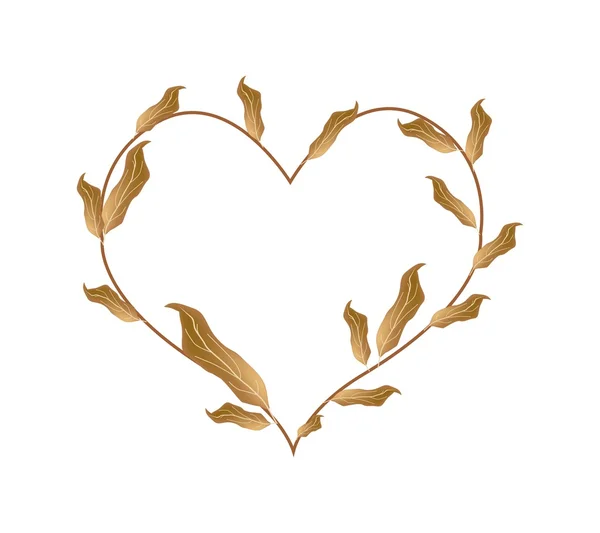 Beautiful Dried Leaves in A Beautiful Heart — Stock vektor