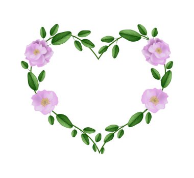 Pink Damask Roses in A Heart Shape