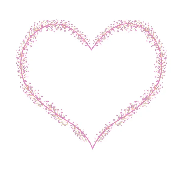 Pink Flower Buds in A Heart Shape — 스톡 벡터