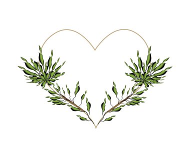 Fresh Green Dracaena Leaves in A Heart Shape