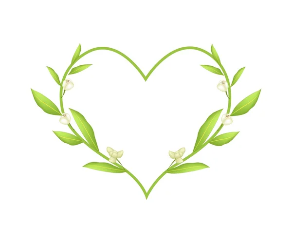 Ylang Ylang Flowers in Heart Shape Wreath — Stockvector