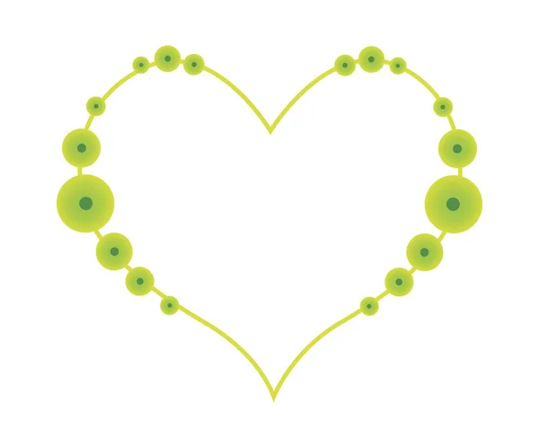 Astratto forma di cuore verde su sfondo bianco — Vettoriale Stock