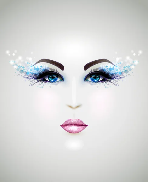 Tvář s glamour make-up — Stockový vektor