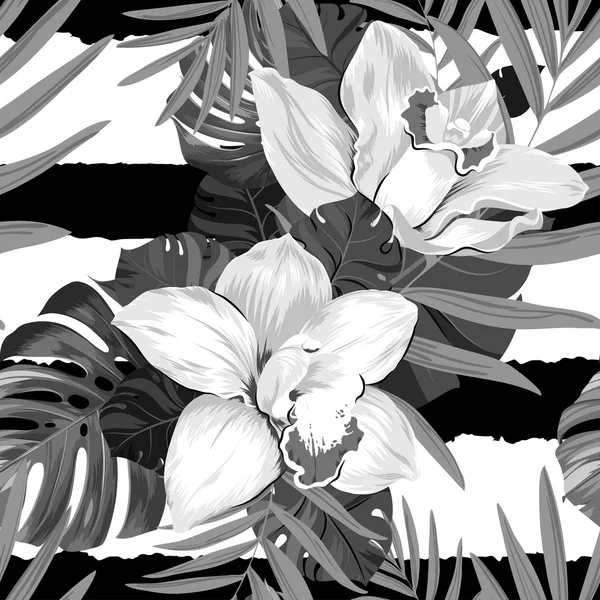 Modèle sans couture de feuilles monstera — Image vectorielle
