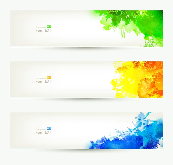 Three colorful headers — Stock Vector