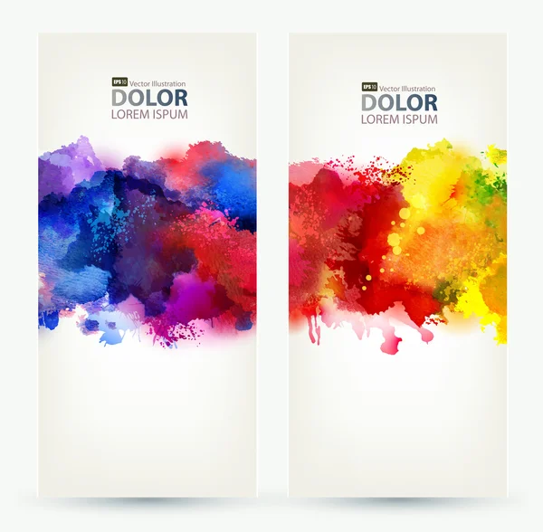 Watercolor  Two headers. — Stock Vector