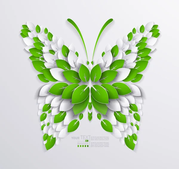 Decorative butterfly formed leaves — Stock Vector