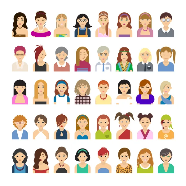 Ensemble Avatar de femmes — Image vectorielle