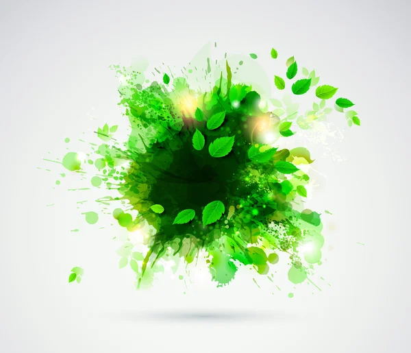 Blob con foglie verdi — Vettoriale Stock