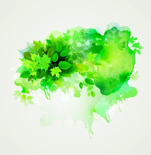 Composición de hojas verdes — Vector de stock