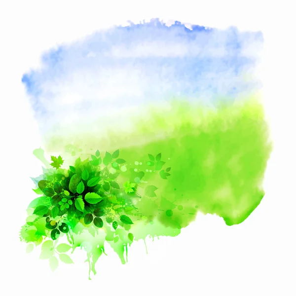 Árbol verde en el claro — Vector de stock