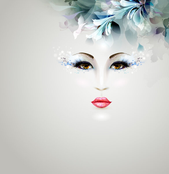 женщина в цветочной шляпе
