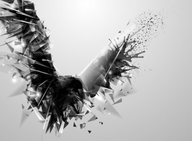 Geometrik siyah soyut kuş