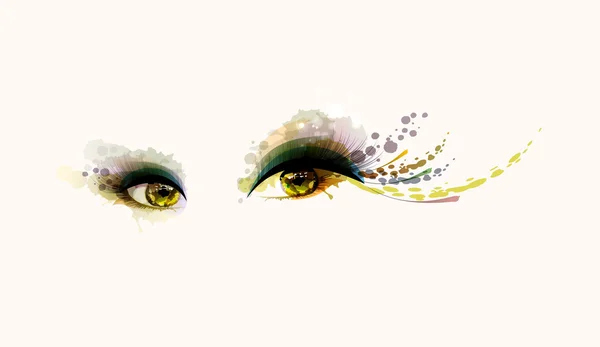 Hermosos ojos de mujer de moda — Vector de stock