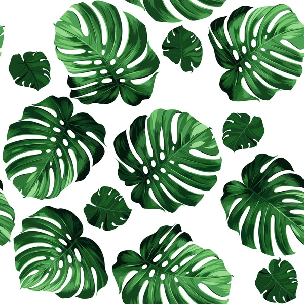 Pattern of leaves monstera — Stock Vector