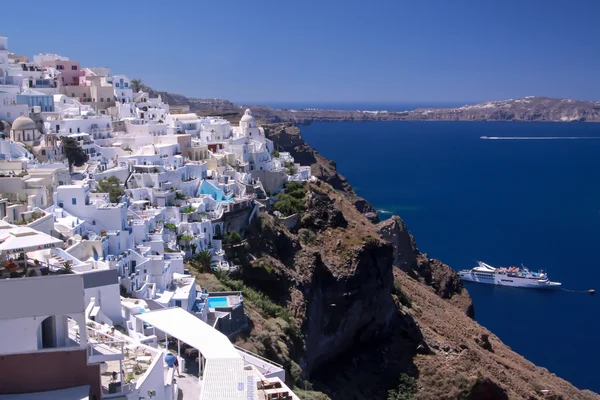 Bovenaanzicht op Oia, Santorni, Griekenland — Stockfoto