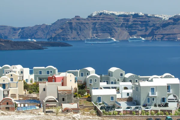 Santorini में निजी घरों — स्टॉक फ़ोटो, इमेज