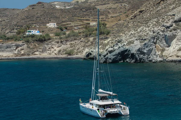 Yacht in the Aegean sea Stock Photo