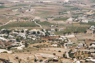 Santorini üzerinde Üstten Görünüm