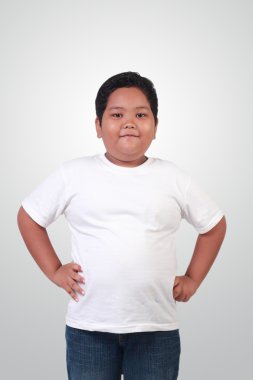 Asya şişko mutlulukla gülümseyerek