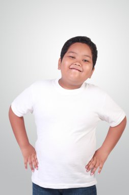 Asya şişko mutlulukla gülümseyerek