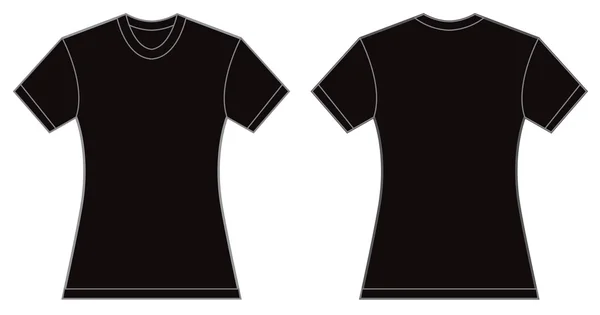 Mujer Black Plantilla de diseño de camisa — Vector de stock