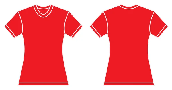Templat Desain Kaos Merah Wanita - Stok Vektor