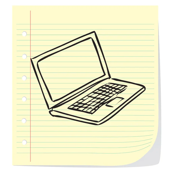 Ilustracja Doodle laptopa — Wektor stockowy