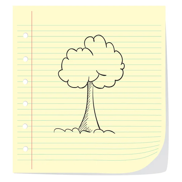 Ağaç Doodle illüstrasyon — Stok Vektör