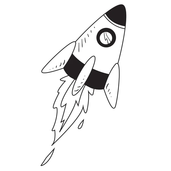 Space Rocket Doodle — Stock Vector