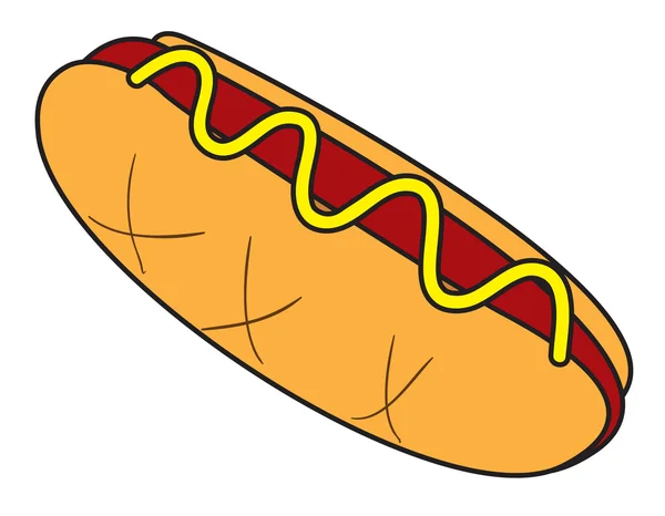 Hot Dog Doodle — Stock Vector