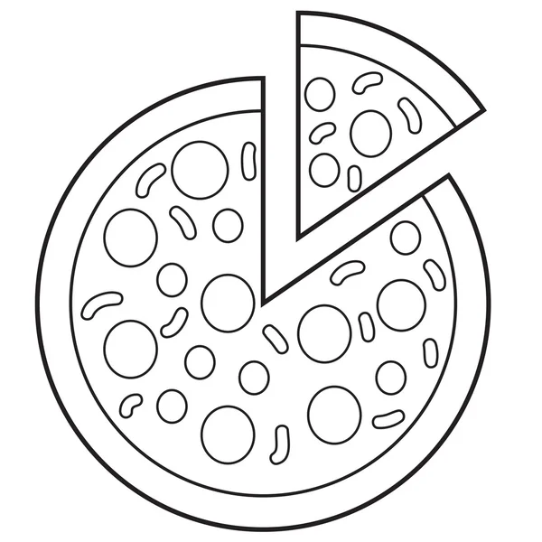 Doodle szeletelt Pizza — Stock Vector
