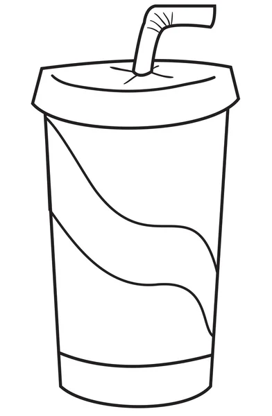 Afhaalmaaltijden frisdrank drinken Doodle — Stockvector