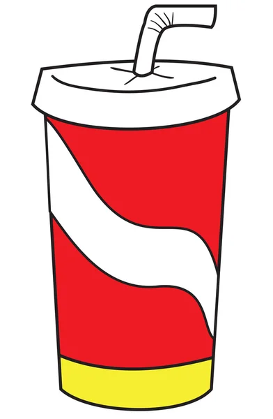 Afhaalmaaltijden frisdrank drinken Doodle — Stockvector