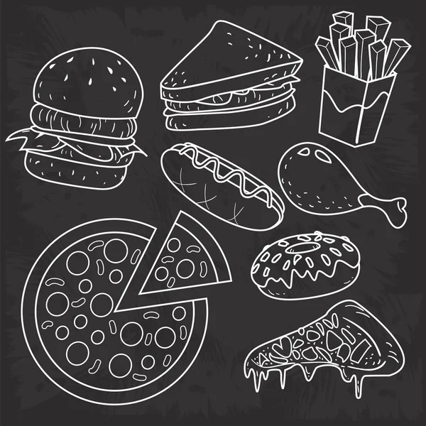 Doodle fast foodów — Wektor stockowy