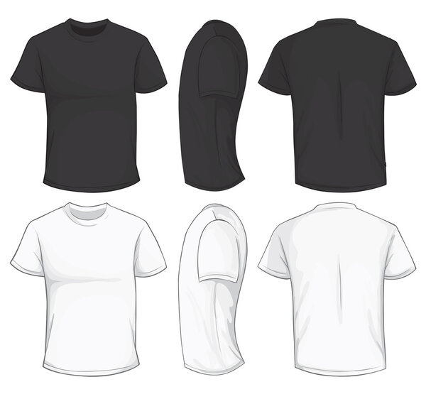 Черно-белый шаблон футболки

