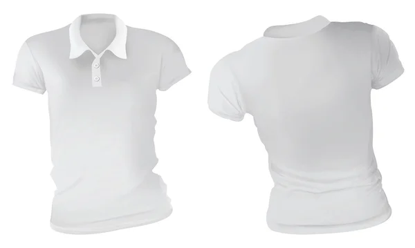 妇女的白色 Polo 衫模板 — 图库矢量图片