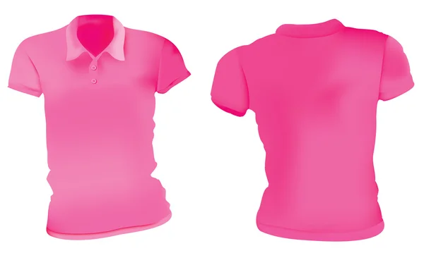 Mujer Pink Polo Plantilla — Archivo Imágenes Vectoriales