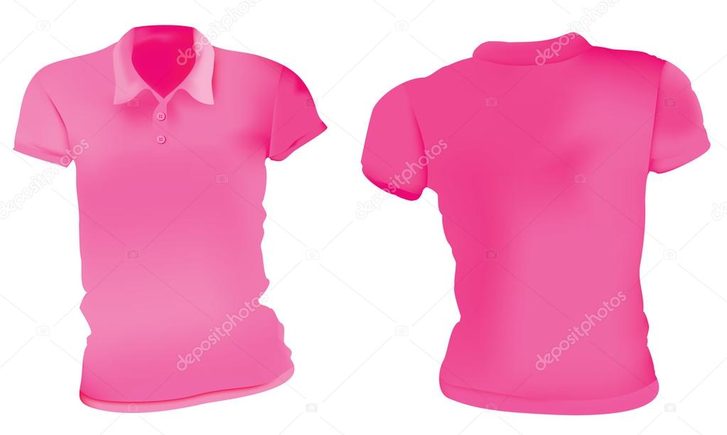 Women Pink Polo Shirts Template