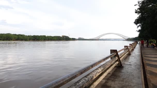 Tenggarong Indonesia December 2020 View Mahakam River Side Kutai Kartanegara — Stock Video