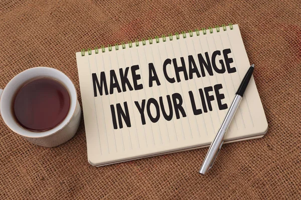 Hayatınızda Değişiklik Yapın Ahşap Arka Plan Hayat Motivasyon Konseptine Karşı — Stok fotoğraf