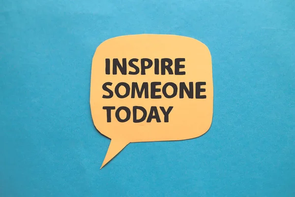Inspire Someone Today Text Words Typography Written Paper Blue Background — Stock Photo, Image